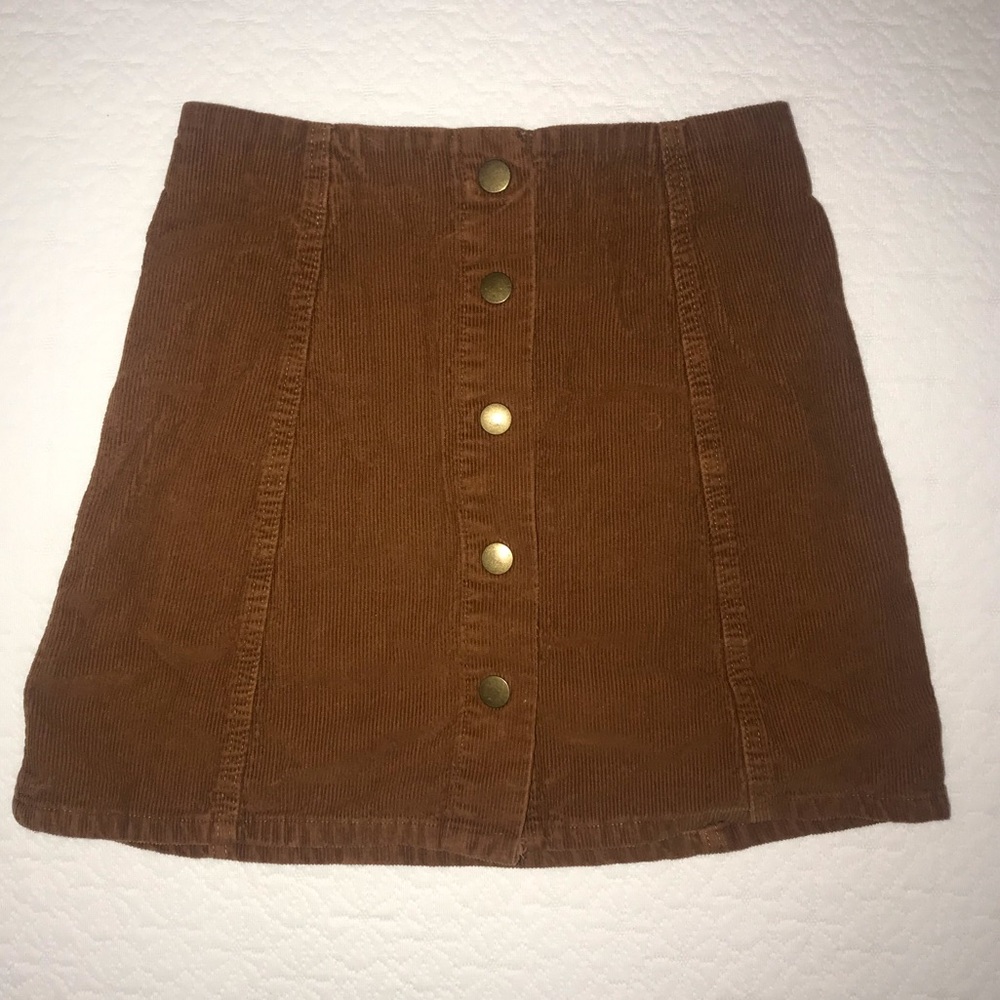 Persun Brown Corduroy Skirt